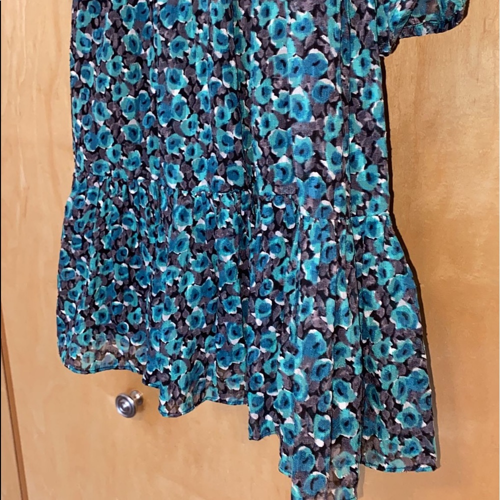 REBECCA TAYLOR Climbing Rose Long Sleeve Silk Blend Dress - Picture 6 of 14